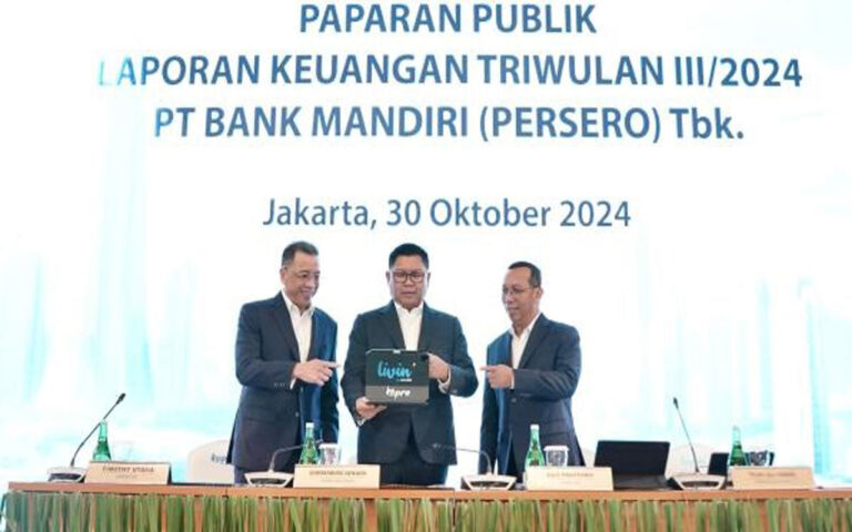 Dorong Pertumbuhan Ekonomi, Bank Mandiri Kuartal III/2024 Saluran Kredit Rp1.590 Triliun