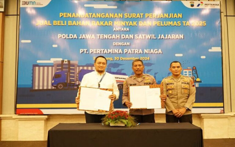 Pertamina Patra Niaga-Polda Jateng Tandatangani Perjanjian Jual Beli BBM